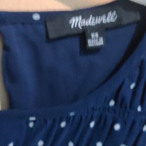 Madewell Georgette Smock-Top Mini Dress in Polka Dot - Picture 5 of 7